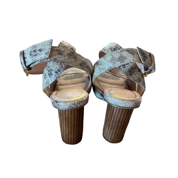 Cole Haan Reina City Sandals Leather Snake Print Ankle Strap Heels NEW Size 7 - Picture 4 of 10